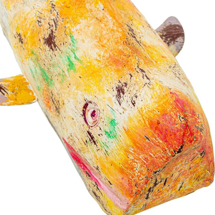 Figura Decorativa Alexandra House Living Amarillo Ballena Hierro 4
