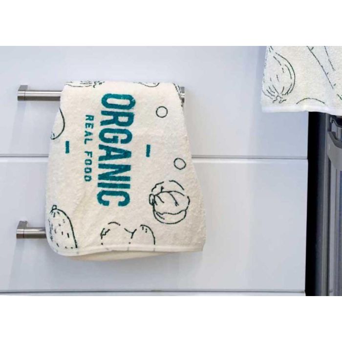 Kinvara Paño Cocina Rizo 50 cm Algodón Orgánico Verde Blanco (Set de 24) 4