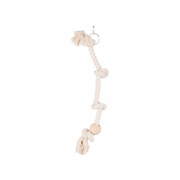 Juguete para Pájaros Trixie 60 cm Blanco Cuerda Nudo