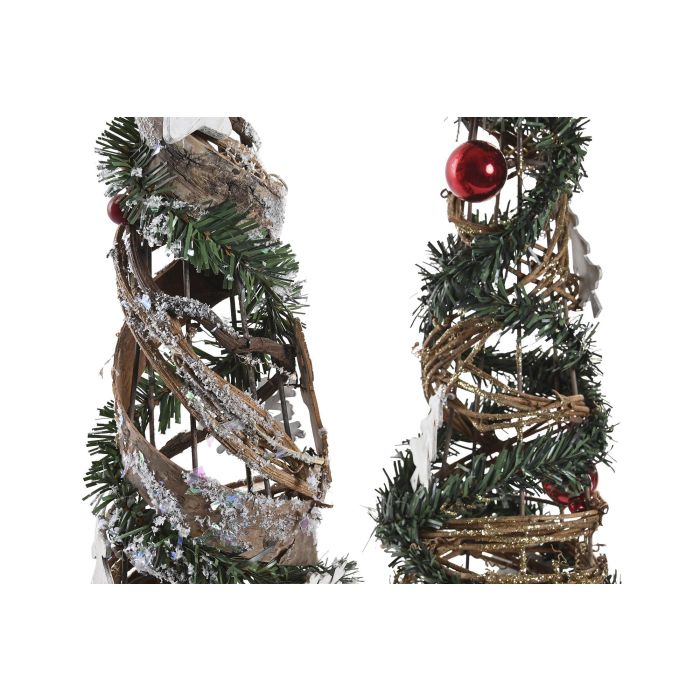 DKD Home Decor Árbol de Navidad Natural Verde 14 x 51 x 14 cm (2 Unidades) 1