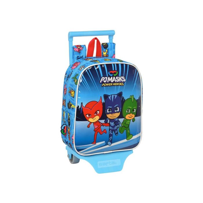 Mochila Escolar con Ruedas PJ Masks Azul 22 x 27 x 10 cm