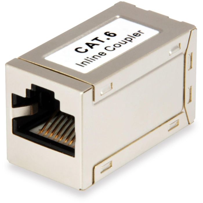 Equip 121179 Acoplador RJ45 Hembra-Hembra Cat6 Apantallado, Contactos chapados en Oro, Plata