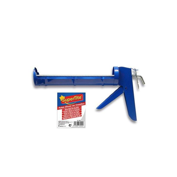 Supertite Pistola de silicona metálica azul con cremallera