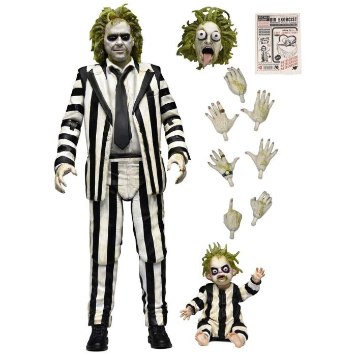 NECA Figura Ultimate Beetlejuice Traje Rayado Beetlejuice 18cm