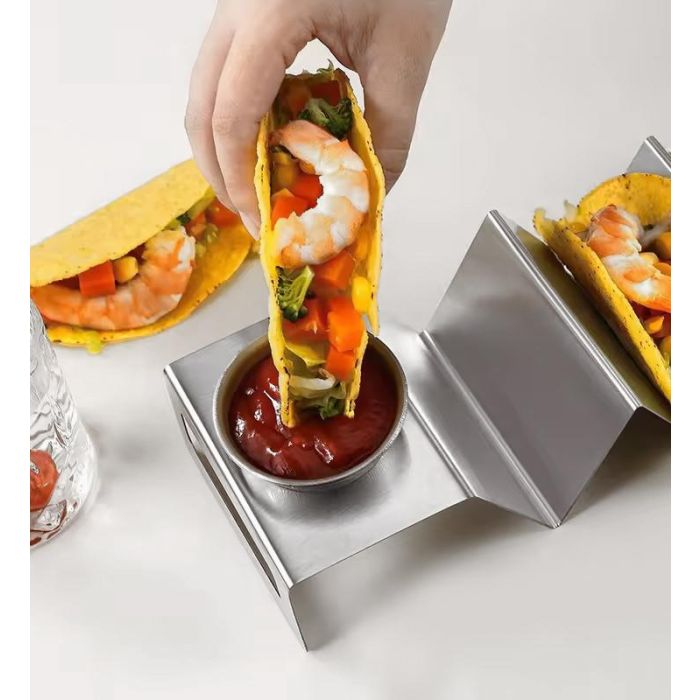Soporte para 2 tacos con salsera My Bar - Inde (12 Unidades) 4 Soporte para 2 tacos con salsera My Bar - Inde (12 Unidades) 4
