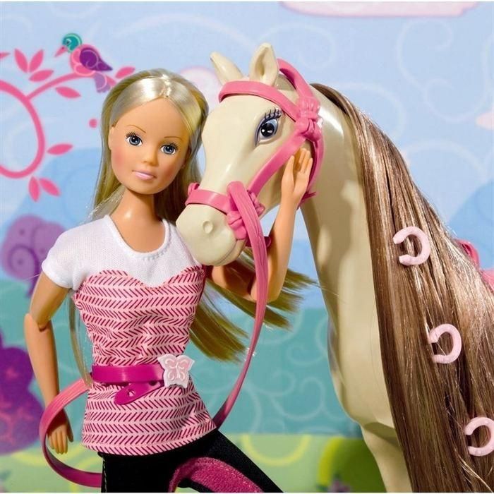 Simba Steffi Love Equitación - Muñeca Steffi aprende a montar a caballo 29 cm 1