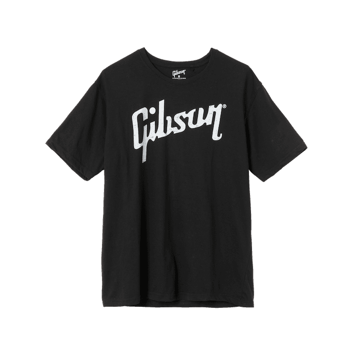 T-Shirts - Distressed Gibson Logo T (Black), Xl