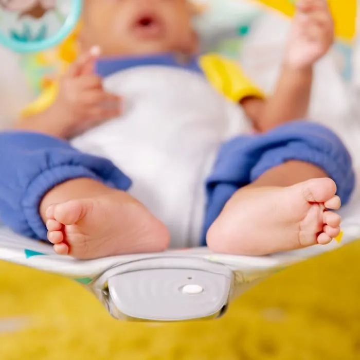 Bright Starts Hamaca Safari Fun con Vibraciones y Juguetes Colgantes para Bebé 3