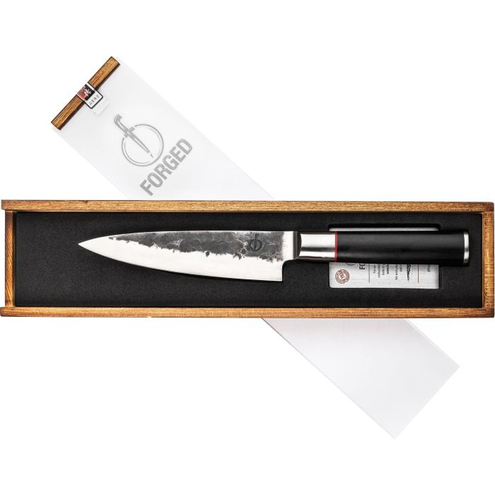 Cuchillo de chef - FORJADO - SEBRA - Acero japonés 440C - Mango de madera de Dalbergia - 16 cm de largo 1 Cuchillo de chef - FORJADO - SEBRA - Acero japonés 440C - Mango de madera de Dalbergia - 16 cm de largo 1