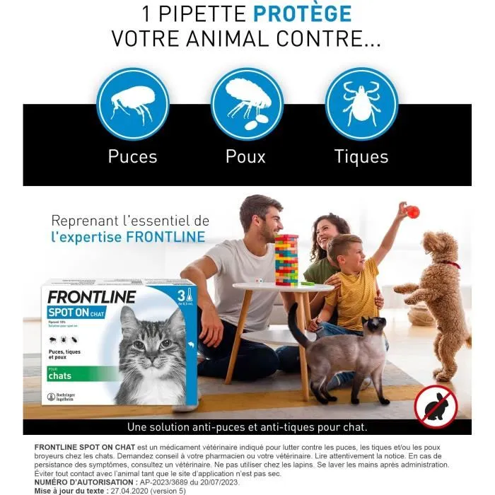Frontline FRO4064951022906 Pipetas Antiparasitarias para Gatos: Pulgas, Garrapatas y Piojos 1