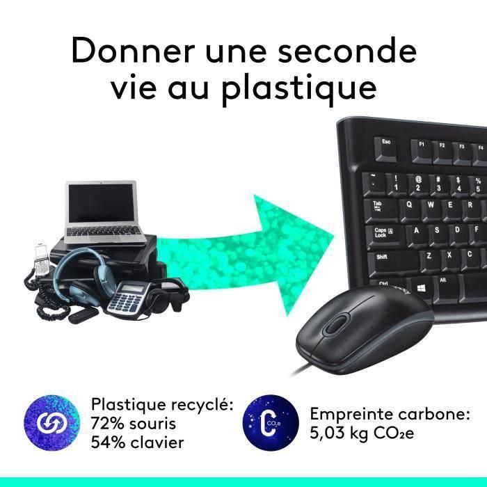Logitech Teclado y Mouse MK120 USB, Compatible con Windows y Linux 4