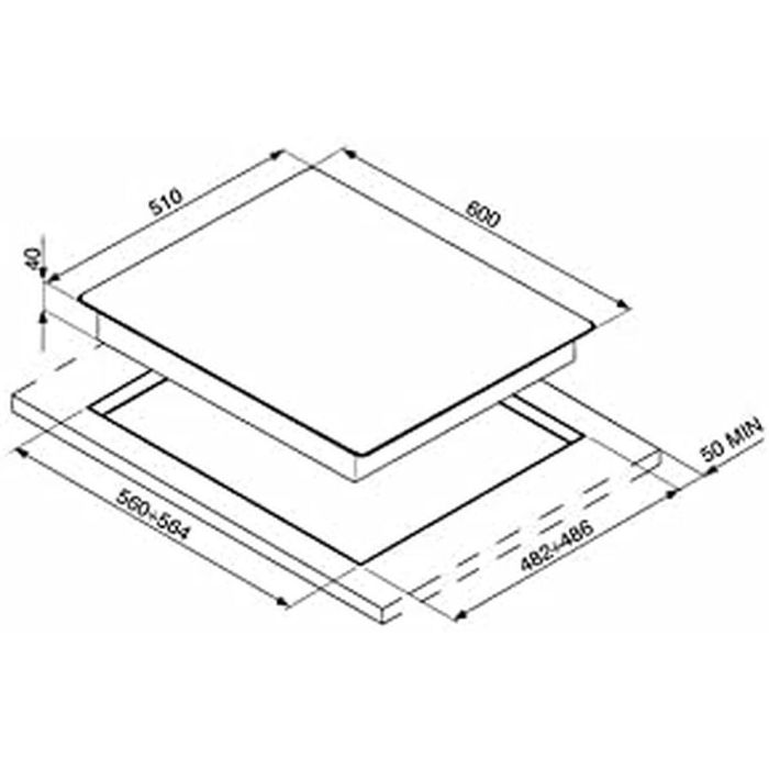 Placa de Gas Meireles MG 3630X BUT 60 cm 60 cm 1