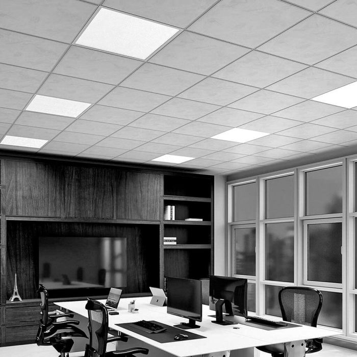 Edm Panel LED 40W 6400K Luz Fría 4300 lm 59,5x59,5x2,9 cm con Alimentador Philips y Marco Acero Blanco 3