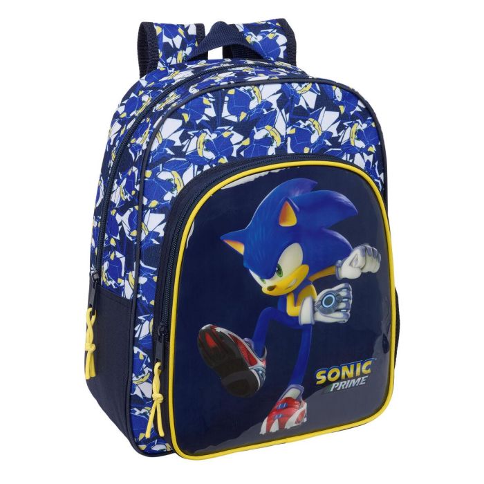 Mochila Escolar Sonic City Azul 26 x 34 x 11 cm