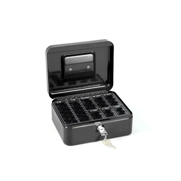 Q-connect Caja Fuertes 8/" 200x160x90 mm Negra con Portamonedas 2 Q-connect Caja Fuertes 8/" 200x160x90 mm Negra con Portamonedas 2