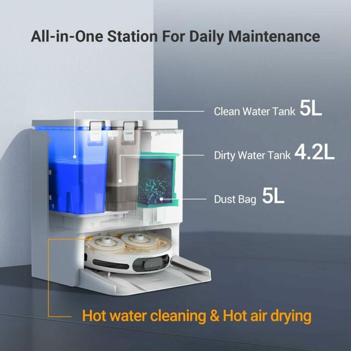 EZVIZ EZV1726330905836 RS20 Pro Robot aspirador con mopa, 7200 Pa succión, limpieza agua caliente 60°C, cepillo lateral elevado. 14 EZVIZ EZV1726330905836 RS20 Pro Robot aspirador con mopa, 7200 Pa succión, limpieza agua caliente 60°C, cepillo lateral elevado. 14