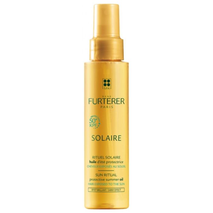 Rene Furterer SOLAR Aceite Protector Solar Cabello KPF 50+ 100ml. Protege, Nutre, Brillo y Efecto Húmedo, Resistente al Agua.