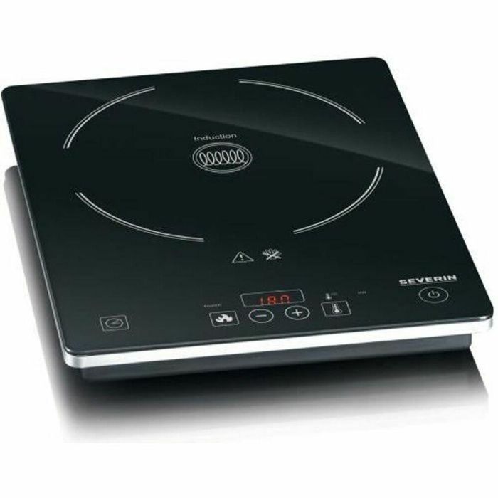 Severin KP1071 Placa inducción independiente 2000W - Negra, cerámica vidrio Ø21cm, con reconocimiento platos, rápida y fácil de limpiar.