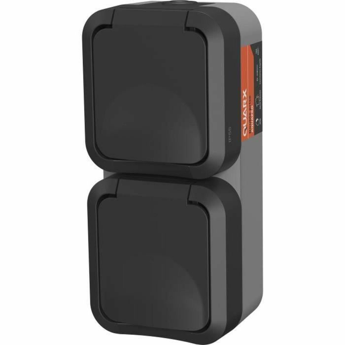 QUARX AUC1695830543440 Toma de Corriente Doble Aqua Pro Exterior Vertical IP55 250V 16A 2 QUARX AUC1695830543440 Toma de Corriente Doble Aqua Pro Exterior Vertical IP55 250V 16A 2