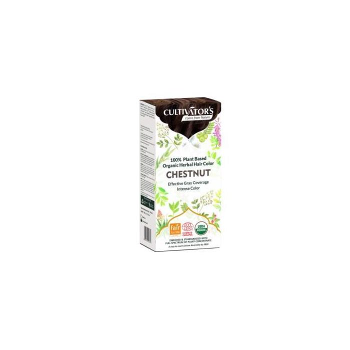 CULTIVATORS Tinte Orgánico Castaño para Cabello 100g – Cobertura Canas, Vegano y Ecocert