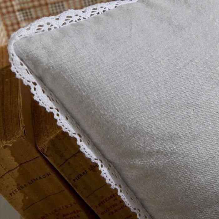 Cojín - TODAY - CHARME - Chambray x Dentelle Constance - 40 x 40 cm 1 Cojín - TODAY - CHARME - Chambray x Dentelle Constance - 40 x 40 cm 1