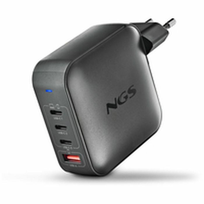 NGS Cargador Portátil BUD165W GaN 165W 3xUSB-C + 1xUSB-A Automático Voltaje 5-21V 12
