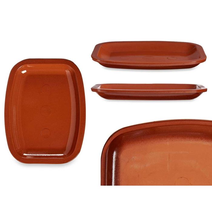 Bandeja Plana Rectangular La Dehesa - 26x20 cm, Barro Refractario, Color Miel (13 Unidades) Bandeja Plana Rectangular La Dehesa - 26x20 cm, Barro Refractario, Color Miel (13 Unidades)
