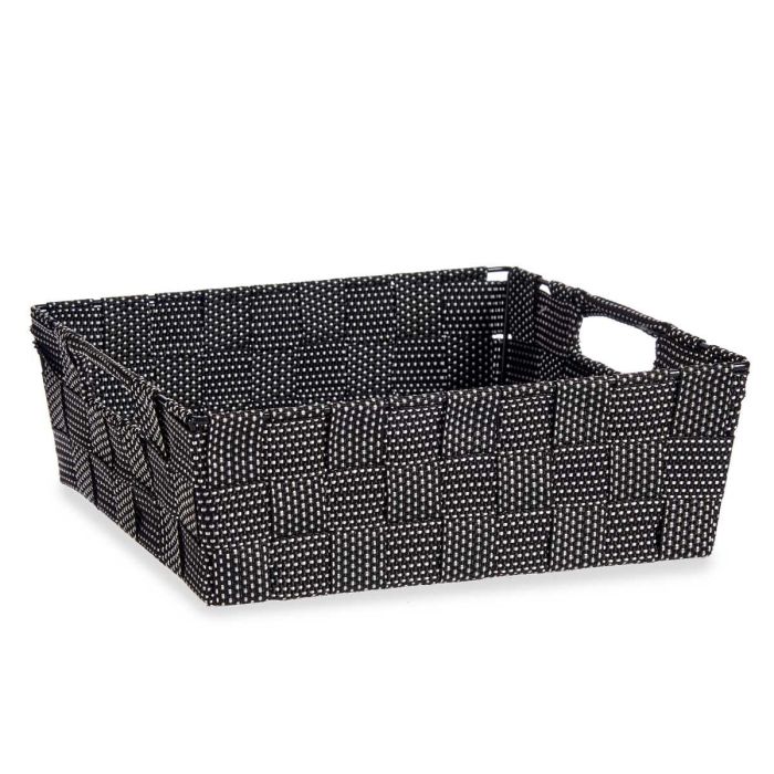 Cesta de Tela Rectangular Kipit 23 cm Negro - 3L, Poliéster (48 Unidades) 1 Cesta de Tela Rectangular Kipit 23 cm Negro - 3L, Poliéster (48 Unidades) 1