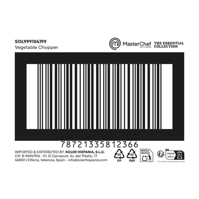 Inde Picadora Verduras 10,4x13,3x13,3 cm 3,2 kg (12 Unidades) 2