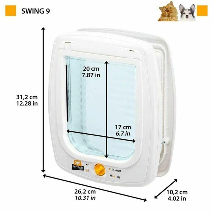 Puerta para gatos - FERPLAST - Columpio 9 - 26,2 x 10,2 x h 31,2 cm - Gris 4