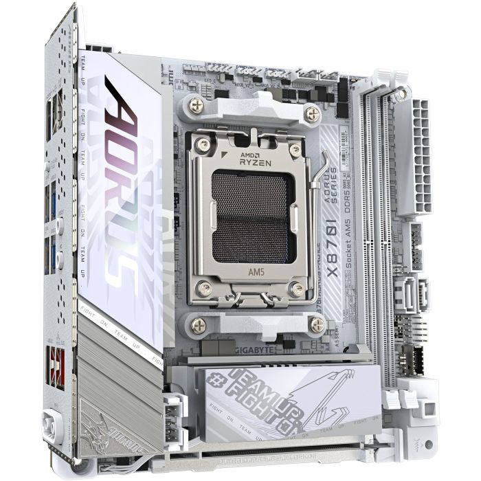 Gigabyte X870I AORUS PRO ICE Placa Base AM5 para AMD Ryzen 9000/8000/7000, DDR5 hasta 8400MHz, Wi-Fi 7, USB4, 2xM.2, 2.5GbE - 9AX87IPRE-00-G10 1