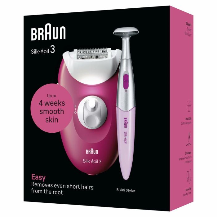 Braun 3-202 Depiladora Eléctrica Silk-épil 3 con 20 Pinzas, Recortadora y Función de Masaje, Color Fruta del Bosque 10 Braun 3-202 Depiladora Eléctrica Silk-épil 3 con 20 Pinzas, Recortadora y Función de Masaje, Color Fruta del Bosque 10