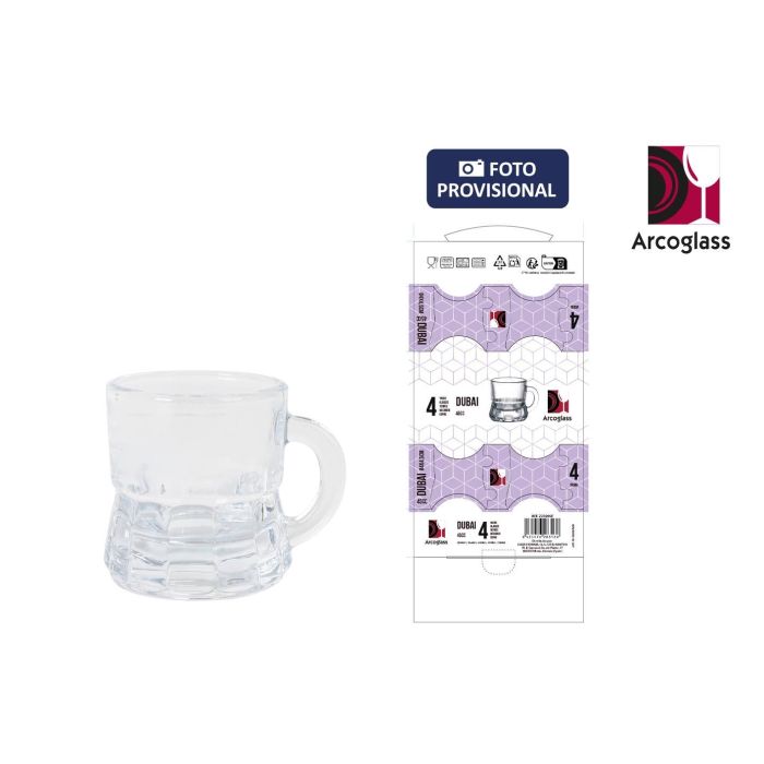 La Mediterranea Set 4 Vasos Chupito 30 cc con Asa Diseño Dubai (24 Cajas)