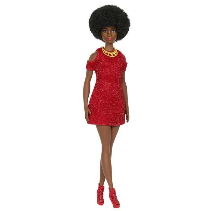 Muñeca Barbie Fashionista Negra Vestido Rojo Hrh18 2 Muñeca Barbie Fashionista Negra Vestido Rojo Hrh18 2