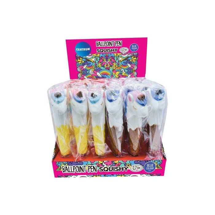 Boligrafo Centrum Fancy Squishi Unicorn Expositor De 24 (Tinta Azul)