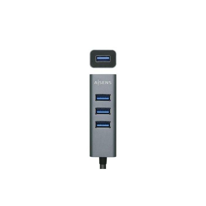 AISENS HUB USB 3.1 USB-C, USB-C/M-4xTIPO A/H, GRIS, 15cm 1 AISENS HUB USB 3.1 USB-C, USB-C/M-4xTIPO A/H, GRIS, 15cm 1