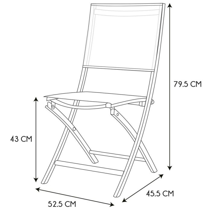 Silla Plegable Elba Gris Home Deco Factory 5