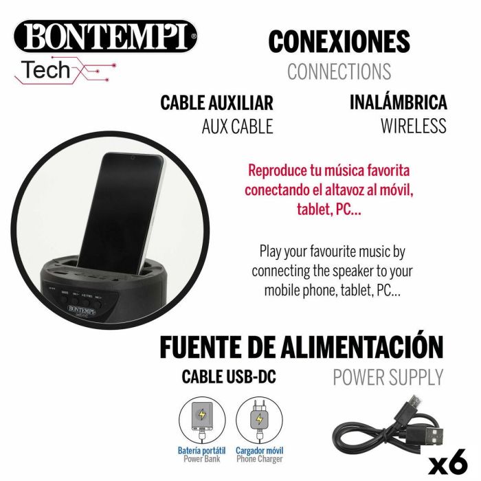 Altavoz con Micrófono Karaoke Bontempi 6 Unidades 16 Altavoz con Micrófono Karaoke Bontempi 6 Unidades 16