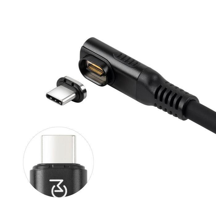 MicroConnect Premium Angled USB4 liquid silicone magnetic cable, 40Gbps, 240W, 8K, 0.5m, Black 1 MicroConnect Premium Angled USB4 liquid silicone magnetic cable, 40Gbps, 240W, 8K, 0.5m, Black 1