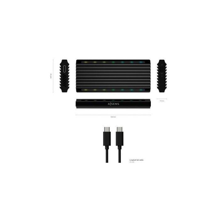 AISENS CAJA EXTERNA M.2 RGB GAMING ASM2-RGB011GR SATA/NVME A USB3.1 GEN2, NEGRA 3 AISENS CAJA EXTERNA M.2 RGB GAMING ASM2-RGB011GR SATA/NVME A USB3.1 GEN2, NEGRA 3