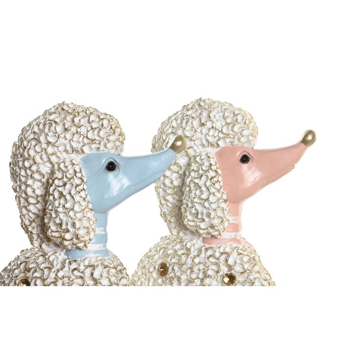 DKD Home Decor Figura Decorativa de Resina Perro Caniche Estilo Scandi Rosa Azul Set de 2 Unidades 10x30.5x18 cm 1 DKD Home Decor Figura Decorativa de Resina Perro Caniche Estilo Scandi Rosa Azul Set de 2 Unidades 10x30.5x18 cm 1