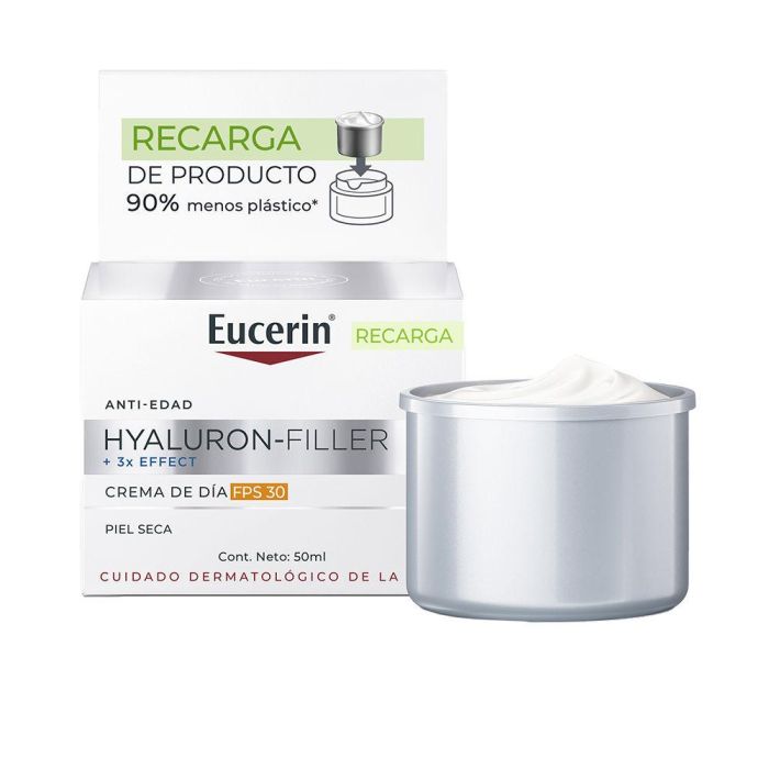 Eucerin HYALURON-FILLER Crema de Día Antienvejecimiento con Ácido Hialurónico Rellena Arrugas SPF30 Recarga 50 ml