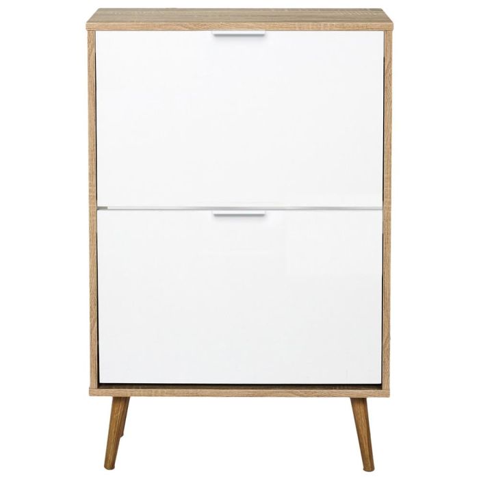 Home Deco Factory Mueble Zapatero 2 Puertas Essentiel, Diseño Bicolor Madera y Blanco, 60x23.5x91.5 cm 3