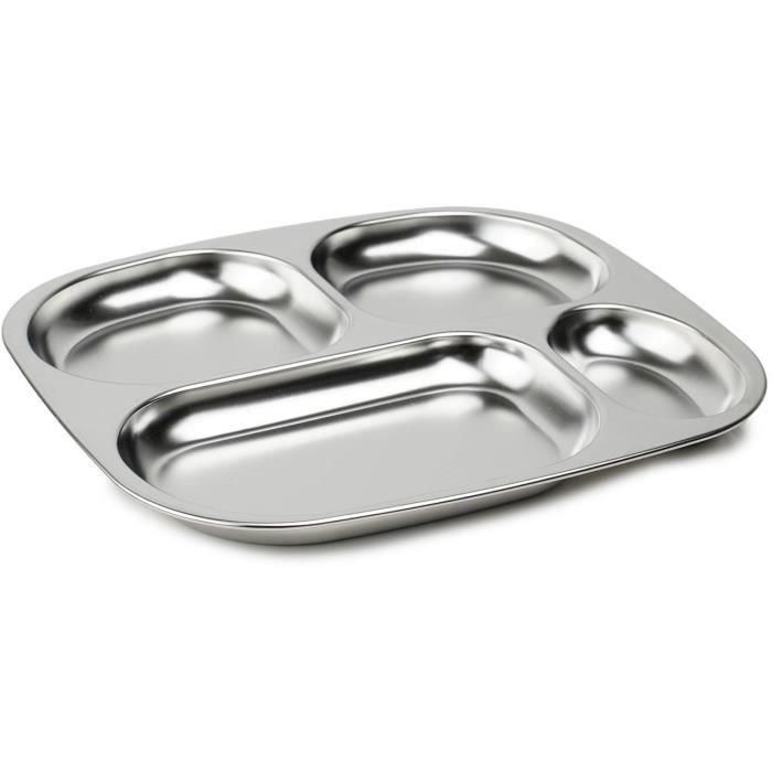 Thermobaby AAAOY87758 Bandeja Compartimentada con 4 Compartimentos de Acero Inoxidable y Libre de BPA