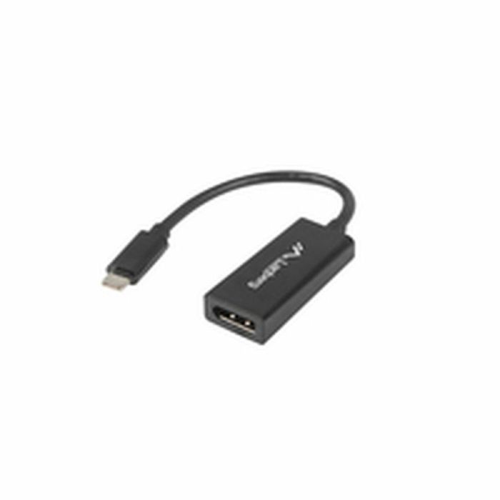 Lanberg AD-UC-DP-01 Adaptador de cable de vídeo USB Tipo C a DisplayPort 0,15m Negro
