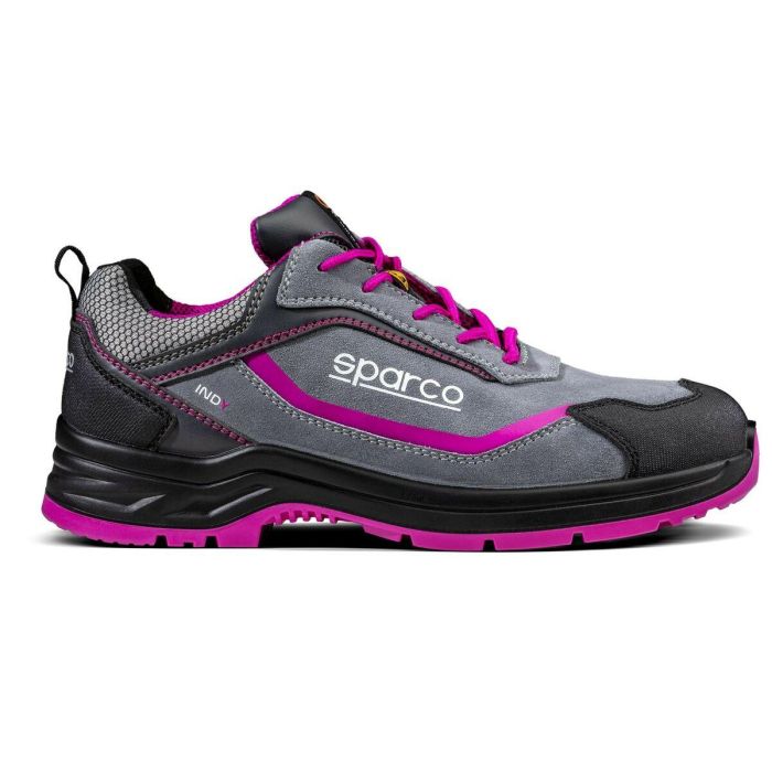 Sparco S0753735GRFU Zapato Seguridad Indy Danica S3 Piel Gamuza Hidrófuga Suela Flexgrip+ Agarre Escalera Gris-Fucsia Talla 35 3