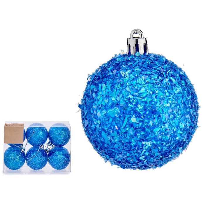 Krist+ Set de 6 Bolas de Navidad Azules de Plástico de 6 cm para Árbol de Navidad (36 Unidades)