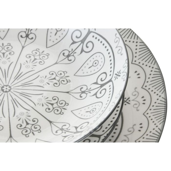 Vajilla Scandi DKD Home Decor Gris Claro 20 x 4 x 20 cm Set de 18 3 Vajilla Scandi DKD Home Decor Gris Claro 20 x 4 x 20 cm Set de 18 3