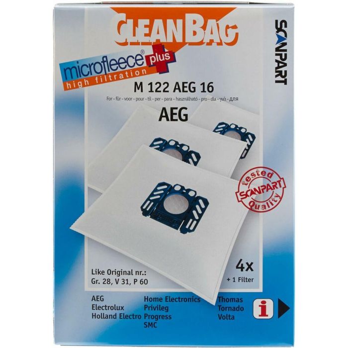 Bolsa de Recambio para Aspiradora Scanpart M 122 AEG 16 AEG ELECTROLUX Bolsa de Recambio para Aspiradora Scanpart M 122 AEG 16 AEG ELECTROLUX