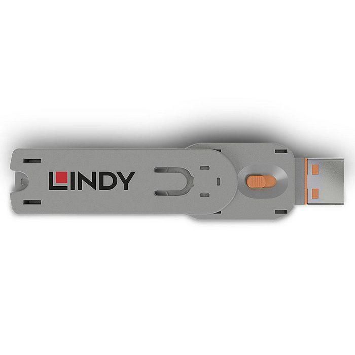 Lindy Llave Bloqueadora Puerto USB Tipo A, Naranja, Seguridad y Prevención de Acceso no Autorizado a Datos y Dispositivos 1